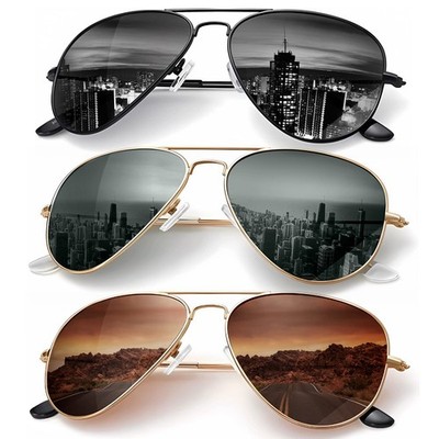 Classic Polarized Aviator Sunglasses for Men & Women - UV Protection Driving Sha
