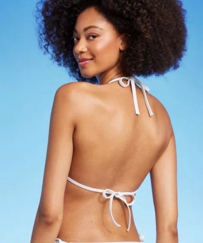 Women's Ring Front Triangle Bikini Top - Shade & Shore White XL 16 - Picture 2 of 2