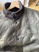 Barbour Steve McQueen Collection Quilted Olive Green Jacket Sherpa Lined Not Wax