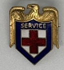 MILITARY WW2 VINTAGE AMERICAN RED CROSS SERVICE ENAMEL PIN