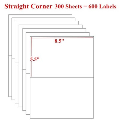 8.5 X 5.5inch Self 600 Adhesive Paypal eBay Shipping Postage Labels 2 Per Sheet