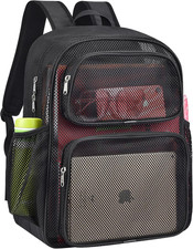 Mesh Backpack, Heavy Duty Large Capacity Mesh Beach Bag Padded Strap Breathabl