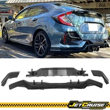 Fits 17-21 Honda Civic Hatchback Type R Rear Bumper Diffuser Lip Conversion PP