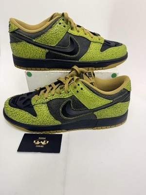 Nike Dunk Low Retro QS Halloween Skull Black Green Men's Size 11.5 No Lid