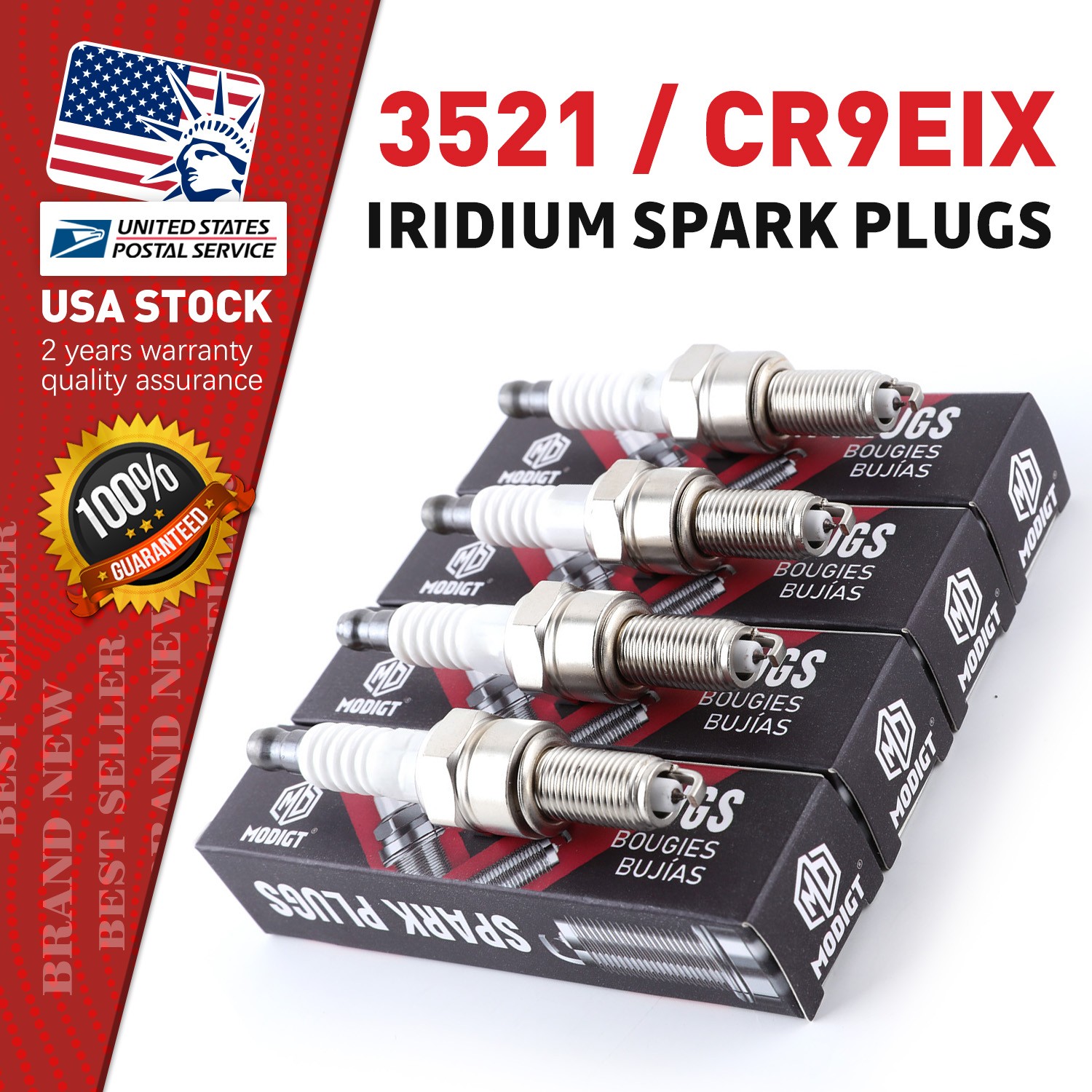 4Pcs For NGK Iridium Resistor Spark Plugs 3521 CR9EIX Premium Quality - US STOCK