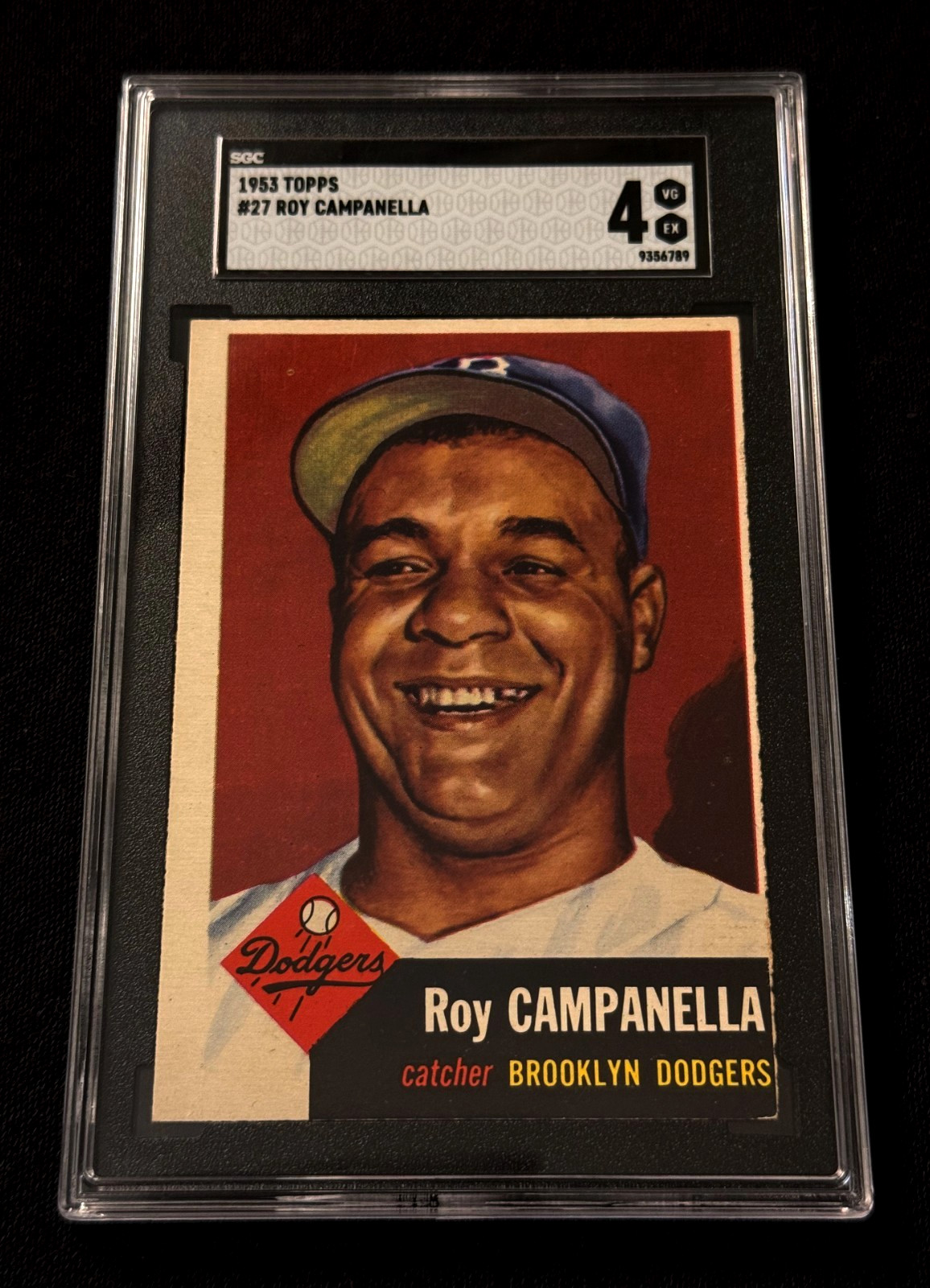 ROY CAMPANELLA 1953 53 TOPPS #27 VINTAGE CARD VERY GOOD-EXCELLENT SGC 4 DODGERS