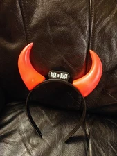 Official AC/DC Back In Black Devil Horns Light Up Headband Promo, rare