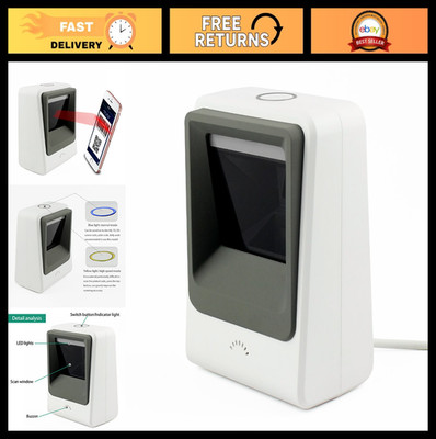 Omnidirectional 2D Barcode Scanner - Hands-Free USB Reader for Mobile Payments &
