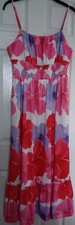 Ladies Floral Adjustable Strap Shirred Maxi Dress Size XL