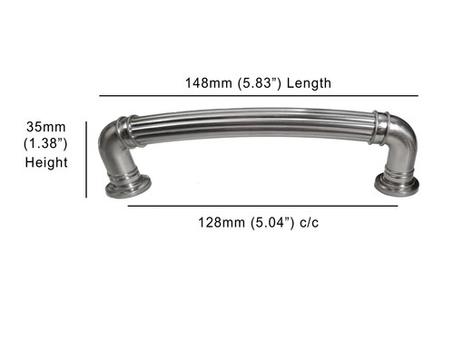 Brushed Nickel Cabinet Pull *Coliseum* Kitchen Bath Traditional Handle Knob - Picture 3 of 7