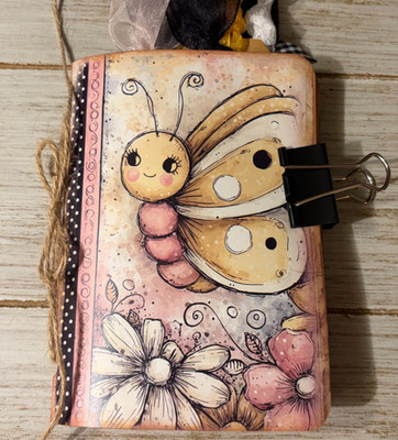 Junk Journal Handmade Booklet Book Vintage ''Bees & Butterflies'' Pocket Ephemera
