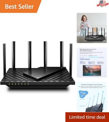 Dual Band AX5400 WiFi 6 Router - Long-Range Coverage & Multi-Device Connectivity