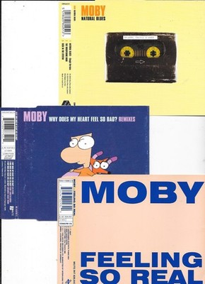 3 x MOBY - feeling so real + natural blues + why does my heart feel so bad-  CDs