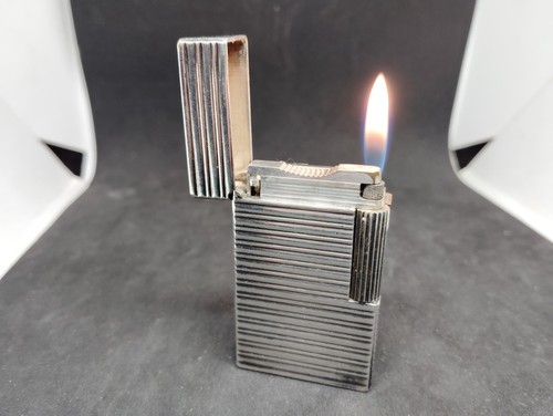 Vintage Dupont gas lighter Silver Border Line1L working condition