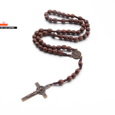 Jesus Kreuz Anhänger Halskette Katholischer Rosenkranz Christlich Religiös Kreuz Handarbeit