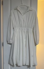 SHEIN White Long Sleeve Mini Dress Above Knee Size S