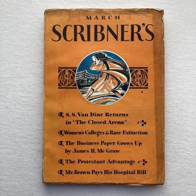 Vintage Scribner's Magazine March 1930 S.S. Van Dine Women's Colleges Business
