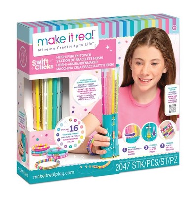 Make It Real 2901459 Heishi Perlen-Tower, automatisches Auffädeln, DIY Armband S