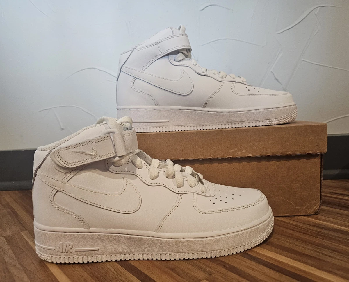 Nike Air Force 1 '07 Mid Triple White W for sale | eBay
