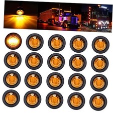 3/4 Inch Trailer Marker LED Lights, Clearance Light Side Front Amber, 20Pcs