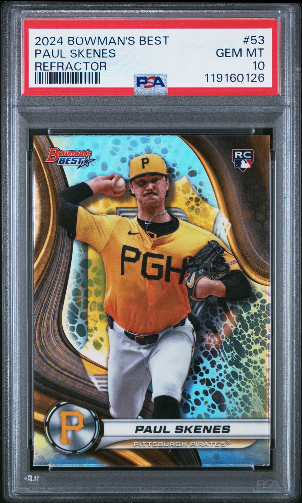 2024 BOWMAN'S BEST REFRACTOR #53 PAUL SKENES PSA 10