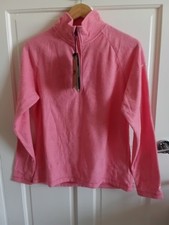 Image of Trespass pink lightweight soft half zip fleece jumper top size M 12 new (#3)