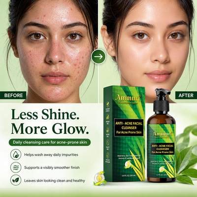 Ammuri Anti-Acne Facial Cleanser Tea Tree Organic Blemish Clear Skin 100ml UK