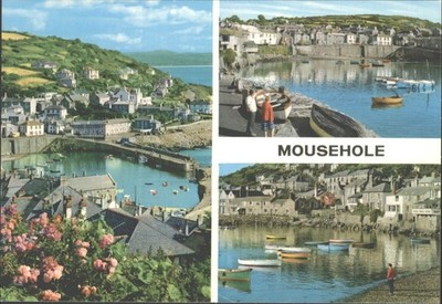 Vintage John Hinde Postkarte Mousehole West Cornwall Fischerdorf Hafen