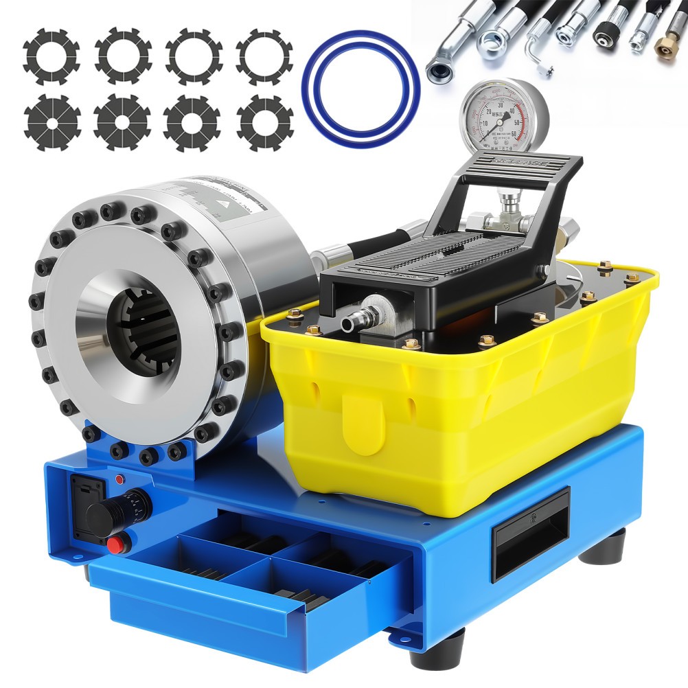 Pneumatic Hose Crimper High Pressure Hydraulic Hose Crimping 8 Sets of Dies US
