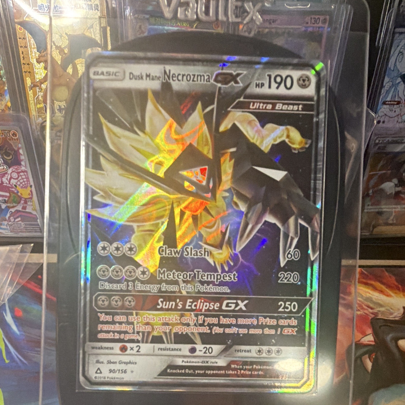 Pokémon TCG Dusk Mane Necrozma GX 190HP 90/156 Ultra Prism UR Holo EN