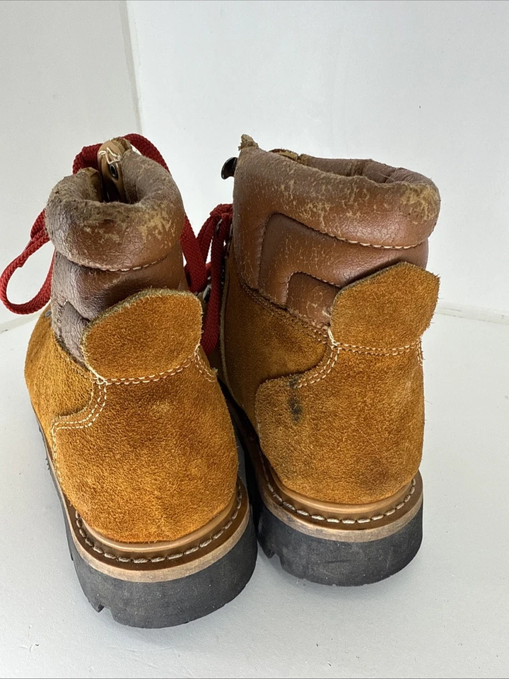 Botas de senderismo de cuero vintage Sears para mujer color tostado 7,5 B Foto 4 de 4