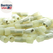 UL Listed Yellow Female Spade Connector 12-10AWG, 100Pcs Nylon Electrical Crimps
