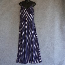 Michael Kors Dress Womens Large L Navy Blue Gold Foil Medallion Maxi Slip Stretc