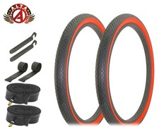 ALTA PERFORMANCE Bicycle 24" x 2.125 Black/Red Classic Mini BRICK TIRES 8pc SET