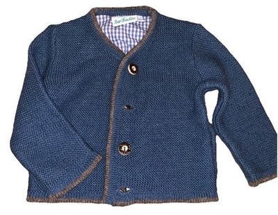 Vintage Isar Trachten bayrische Kinder Baumwollmischung Strickjacke blau Gr. 80 sehr guter Zustand