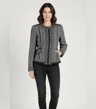 White House Black Market Black/White Zip Jack...