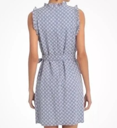 London Times Kleid blau Gänseblümchen Ösen Gürtel Sommer Damen Gr. 14 100 % Baumwolle - Bild 2 von 10