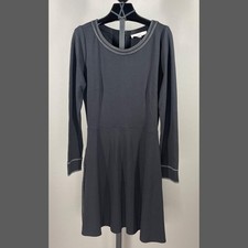 NEW Loft Dress Womens 8 black fit flare preppy norm classic