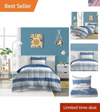 Delightful Kids Twin Bed in a Bag - Soft Microfiber Tie Dye Stripe Design