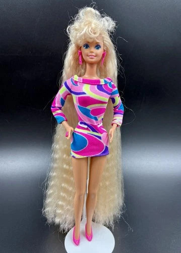 Vintage 1991 Totally Hair Barbie Doll Dress Replacement Shoes Earrings Ring Read