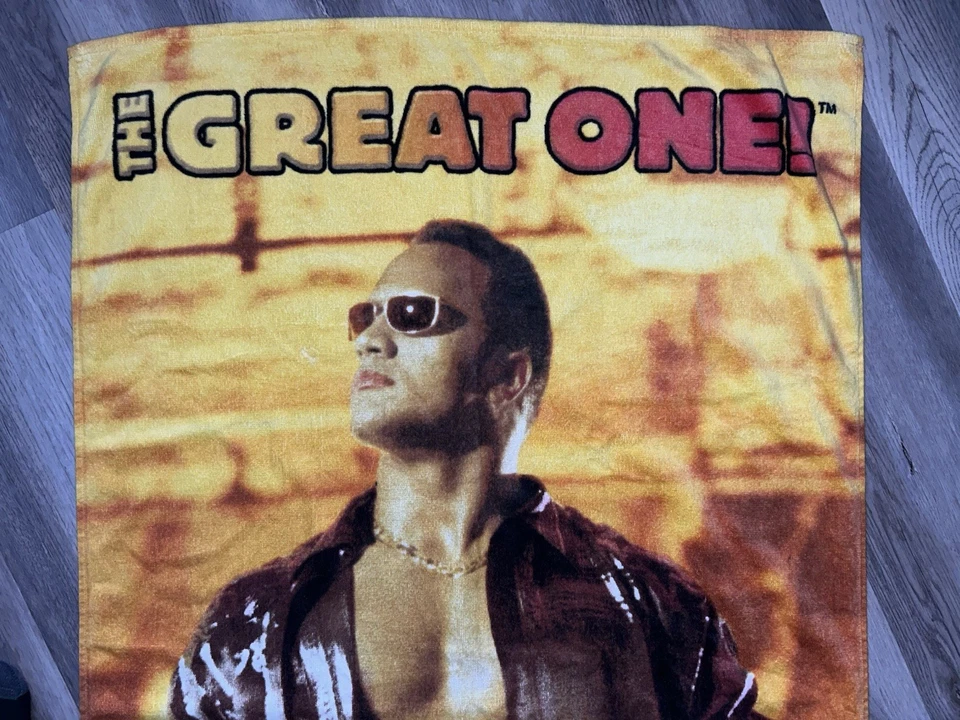 2001 WWF The Rock The Great One Beach Towel Dwayne Johnson WWE Vintage 52 x 28 - Image 3 of 4