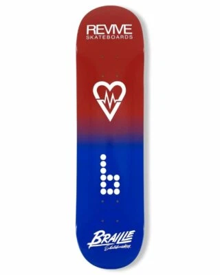 BRAILLE SKATEBOARDS, REVIVE SKATEBOARDS Braille Skateboards - BRAILLE x REVIVE Collab Deck in 7.75; 8.00; 8.25" - Revive