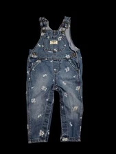 Vintage Oshkosh B Gosh Floral Overalls Size 12m 12 Months