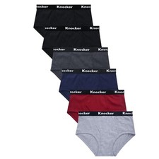 6 PACK Knocker Men Bikini Briefs with T- Band Underwear Low Rise S- XL