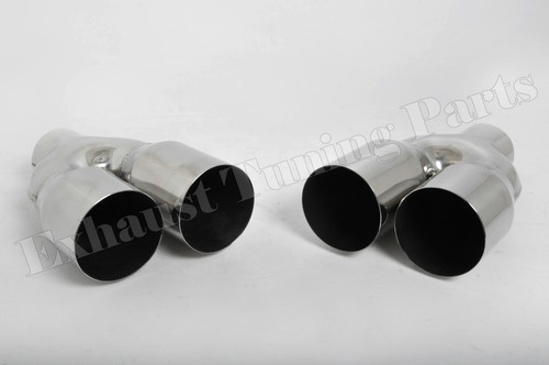 Auspuff Endrohre satz Doppelrohr Sportauspuff 2x80mm BMW M Style single layer - Picture 5 of 5
