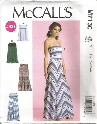 MCCALLS M7130 MISSES' SIZE XS-M DRESSES OR SKIRTS SEWING PATTERN  2015