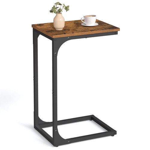 VASAGLE C-Shaped End Table Small Side Table for Couch Sofa Table with Metal F...