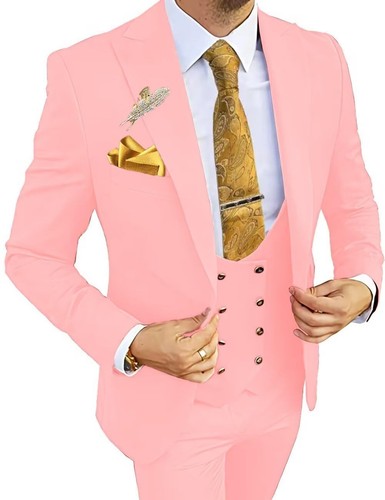 Formal Men 3 Piece Wedding Suits Wedding Suit Costume (Blazer+Pants+Vest) - Picture 23 of 141
