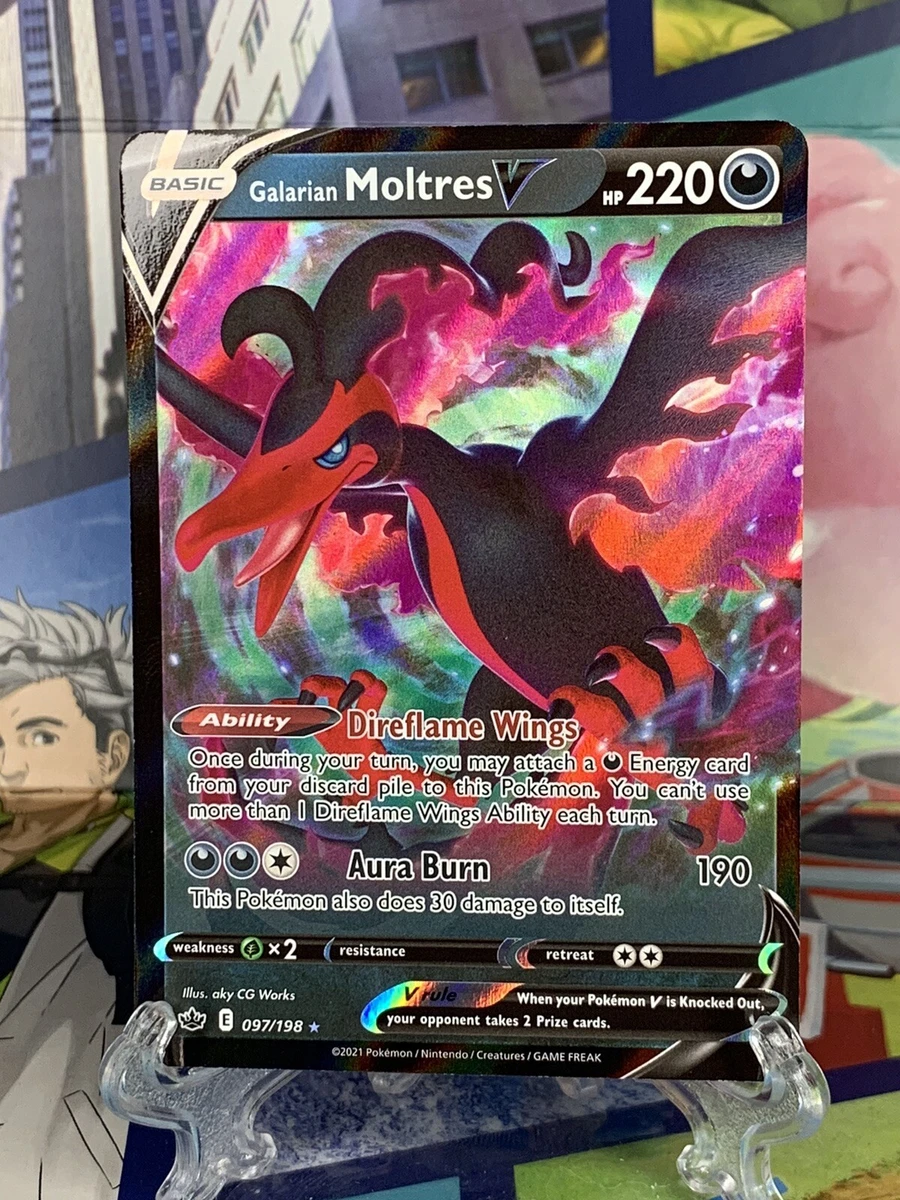 Pokemon Card Galarian Moltres V 097/198 Chilling Reign Set - Ultra