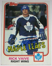 RICK VAIVE SIGNED 81-82 TOPPS TORONTO MAPLE LEAFS CARD AUTOGRAPH AUTO!!!